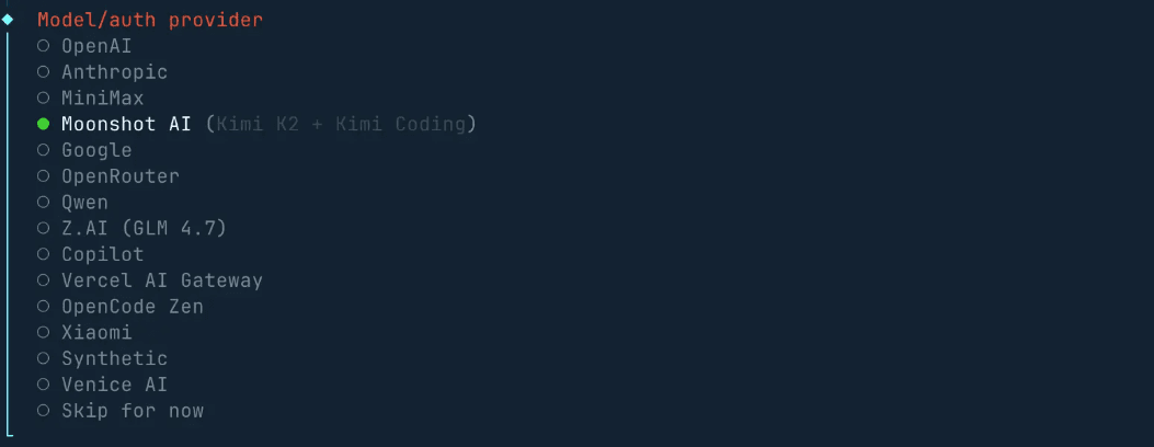 Configure Clawdbot to use the Kimi API